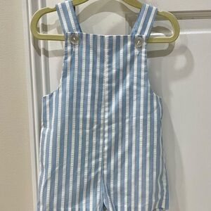Vintage Blue and White Striped Kids John John One Piece